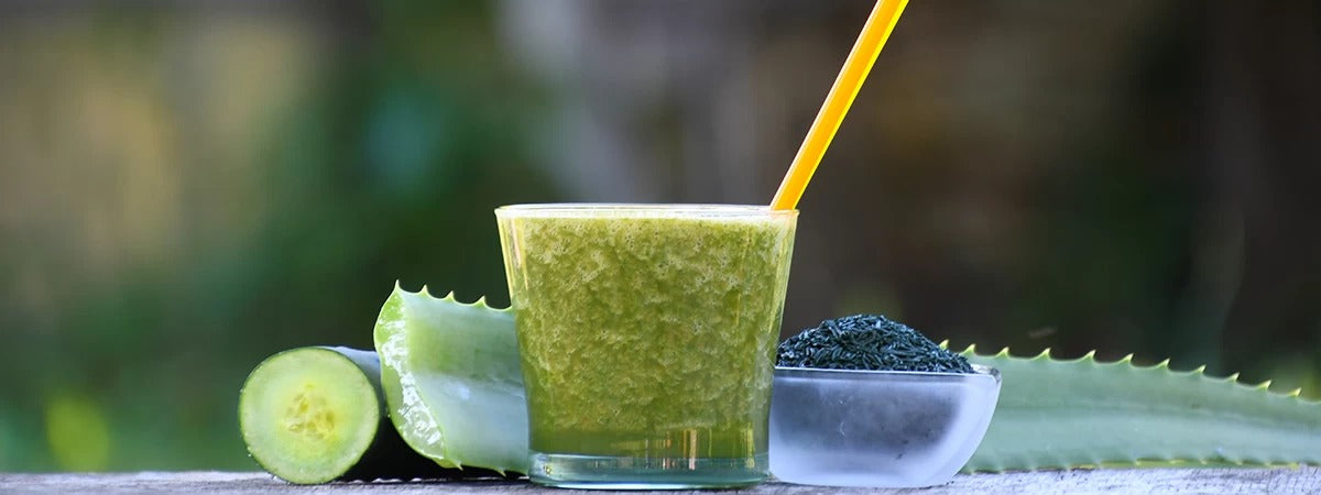 Centrifuga vegana di verdura con aloe e Spirulina G